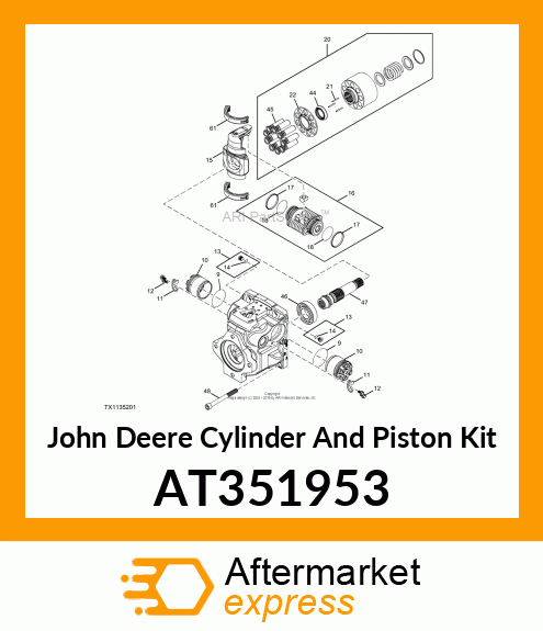 CYLINDER BLOCK KIT, 53CC AT351953