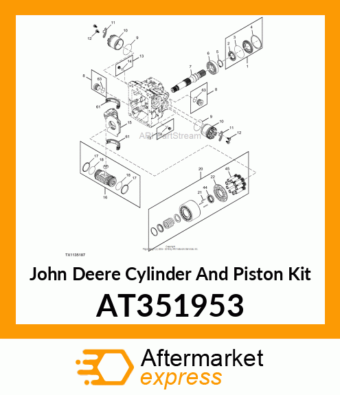 CYLINDER BLOCK KIT, 53CC AT351953