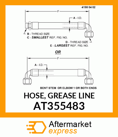 HOSE, GREASE LINE AT355483