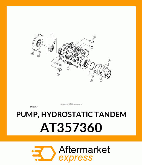 PUMP, HYDROSTATIC TANDEM AT357360