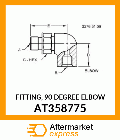 FITTING, 90 DEGREE ELBOW AT358775