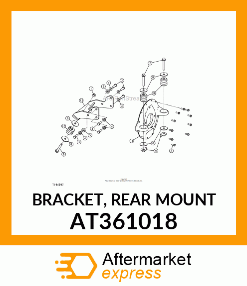 BRACKET, REAR MOUNT AT361018