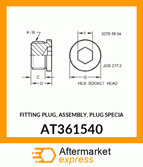 FITTING PLUG, ASSEMBLY, PLUG SPECIA AT361540