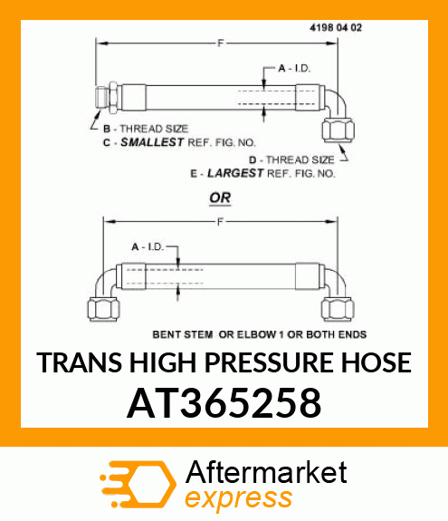 TRANS HIGH PRESSURE HOSE AT365258