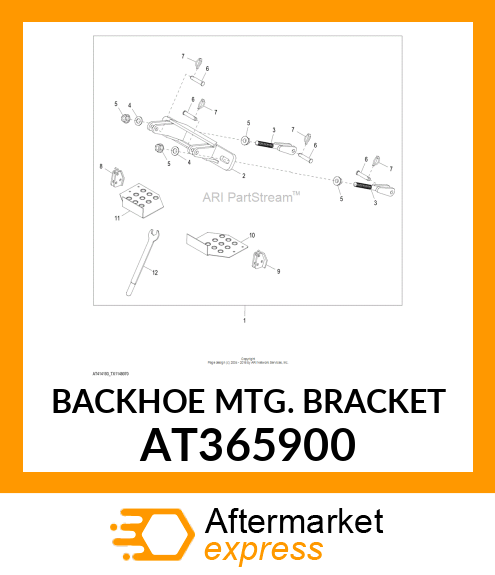 BRACKET, BACKHOE MTG. BRACKET D SER AT365900
