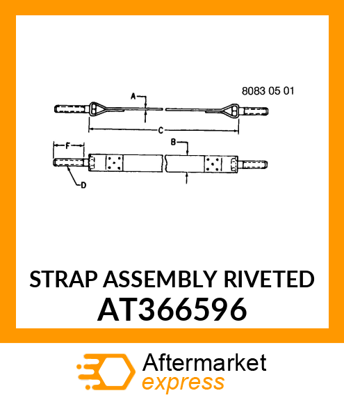 STRAP ASSEMBLY RIVETED AT366596