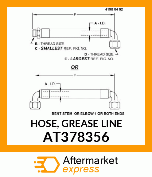 HOSE, GREASE LINE AT378356