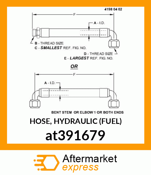 HOSE, HYDRAULIC (FUEL) at391679