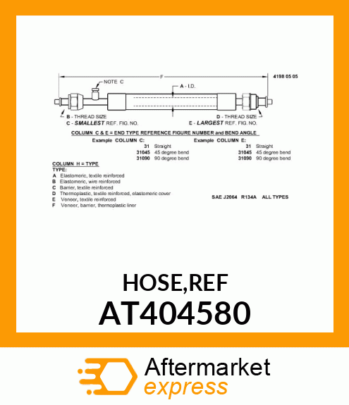 HOSE, REFRIGERANT AT404580