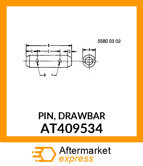 PIN, DRAWBAR AT409534