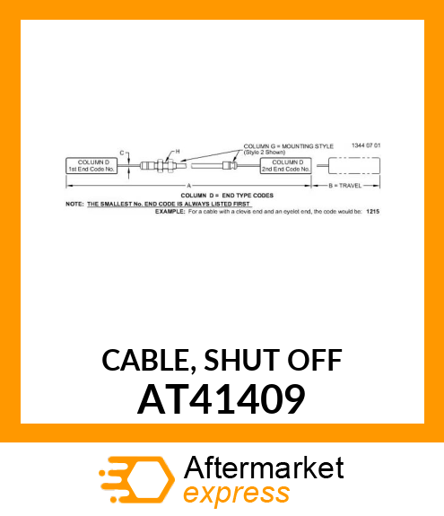 CABLE, SHUT OFF AT41409