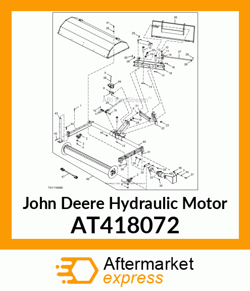 MOTOR, HYD., 14 SPLINE 18.3 CU AT418072