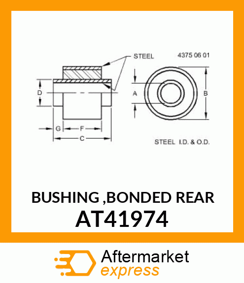 BUSHING ,BONDED REAR AT41974