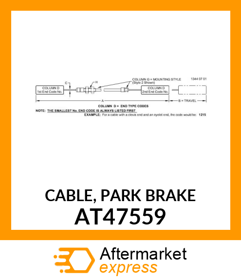 CABLE, PARK BRAKE AT47559