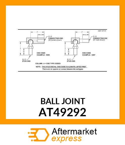 JOINT, BALL 5/16 AT49292