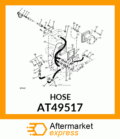 HOSE,HYDRAULIC,GRAPPLE HEAD AND ROD AT49517