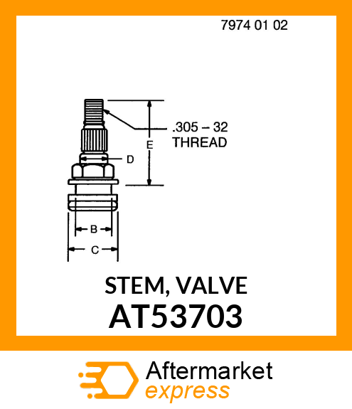 STEM, VALVE AT53703