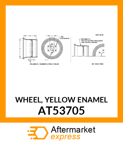 WHEEL, YELLOW ENAMEL AT53705