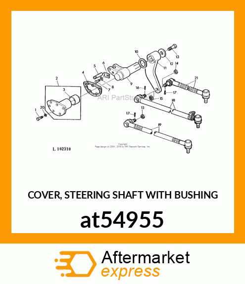 COVER, STEERING SHAFT WITH BUSHING at54955