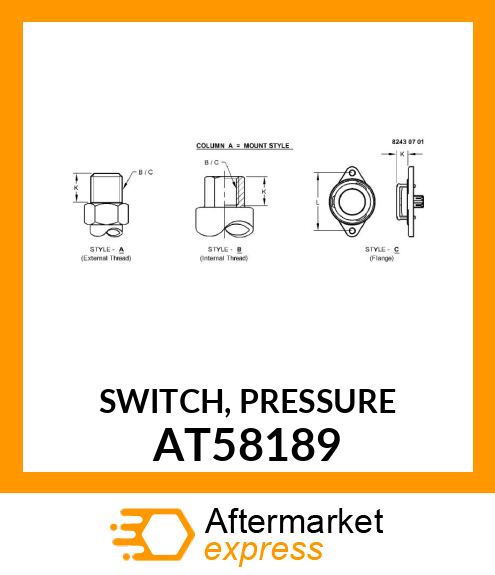 SWITCH, PRESSURE AT58189