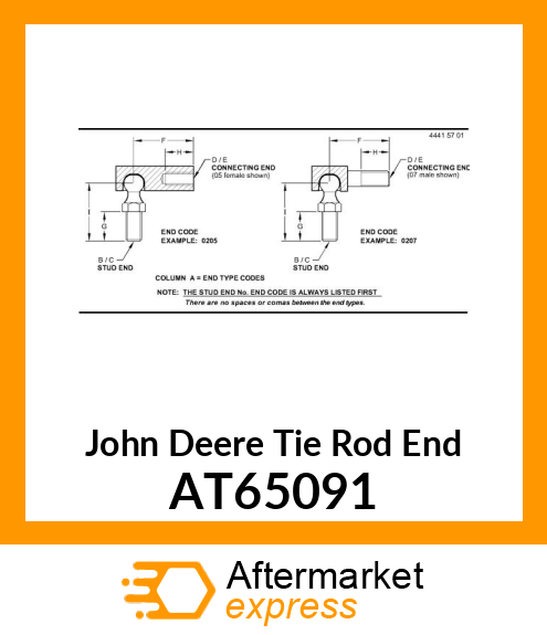 VERTICAL SOCKET,RIGHT HAND THREAD AT65091