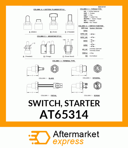 SWITCH, STARTER AT65314