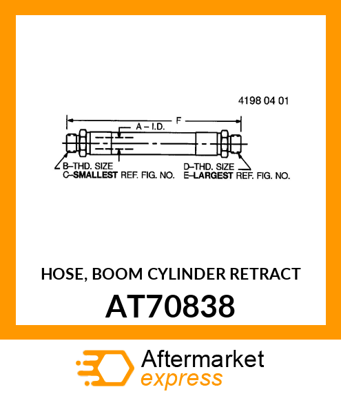 HOSE, BOOM CYLINDER RETRACT AT70838