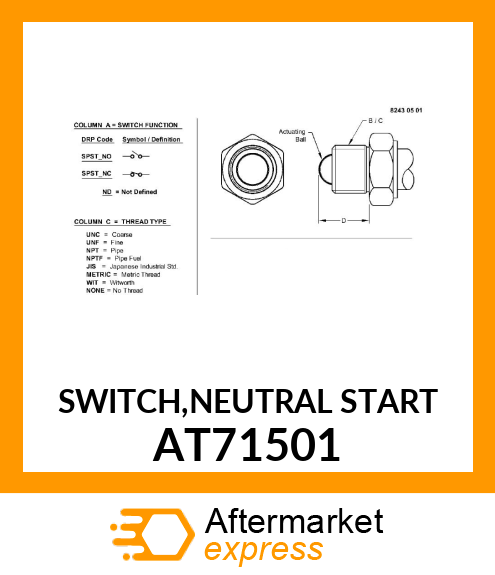 SWITCH,NEUTRAL START AT71501