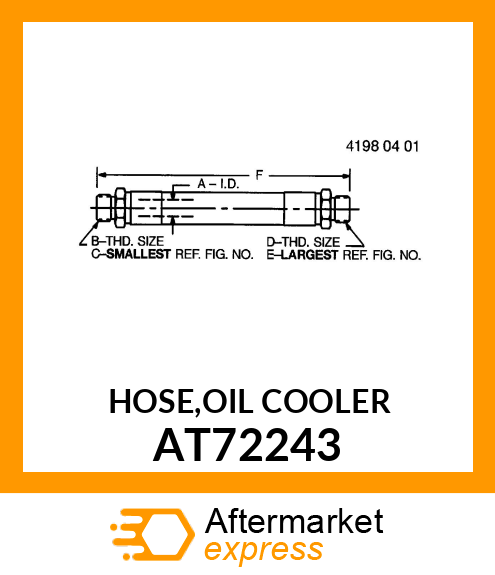 HOSE,OIL COOLER AT72243