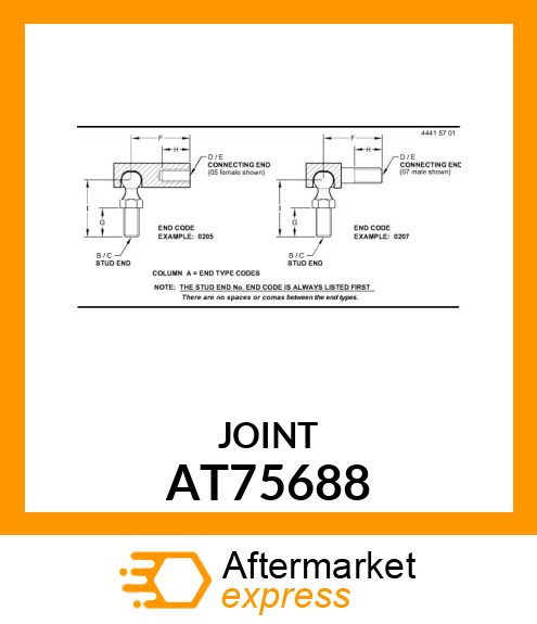 BALLJOINT, ROD END AT75688