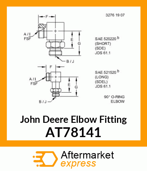 ELBOW, 90 DEGREES SWIVEL FLAT AT78141