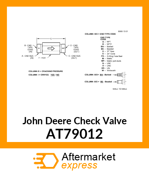 VALVE, CHECK AT79012