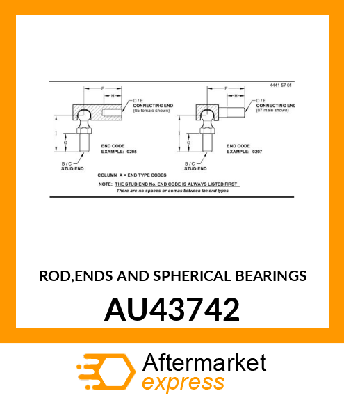 ROD,ENDS AND SPHERICAL BEARINGS AU43742