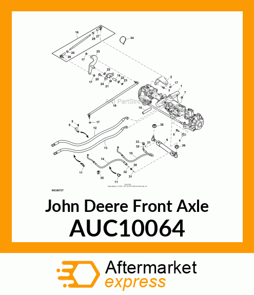 FRONT AXLE, KXH13LF HFWD 4WS FRONT AUC10064