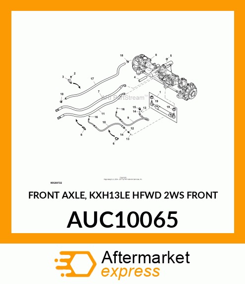 FRONT AXLE, KXH13LE HFWD 2WS FRONT AUC10065