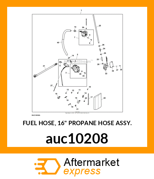 FUEL HOSE, 16" PROPANE HOSE ASSY. auc10208