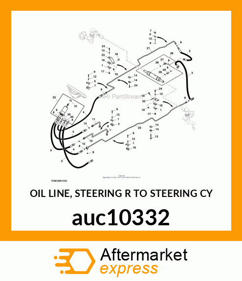 OIL LINE, STEERING R TO STEERING CY auc10332