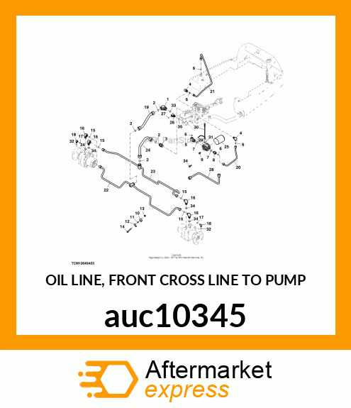 OIL LINE, FRONT CROSS LINE TO PUMP auc10345