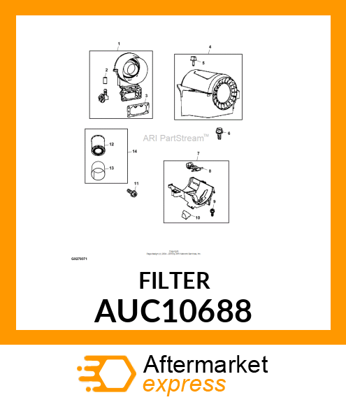 AIR FILTER, AIR FILTER, CARTRIDGE A AUC10688