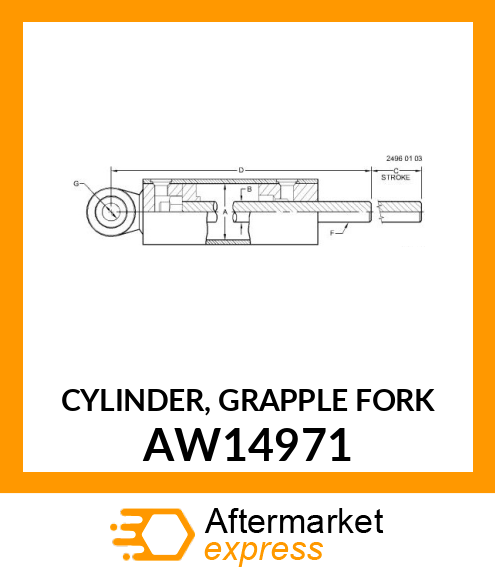 CYLINDER, GRAPPLE FORK AW14971