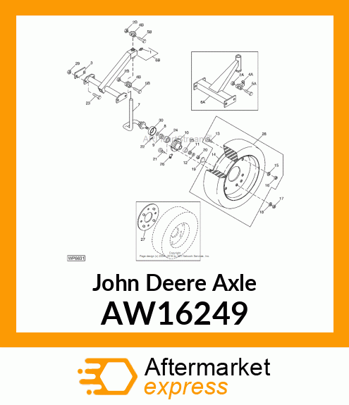 AXLE, AXLE ASSEMBLED AW16249