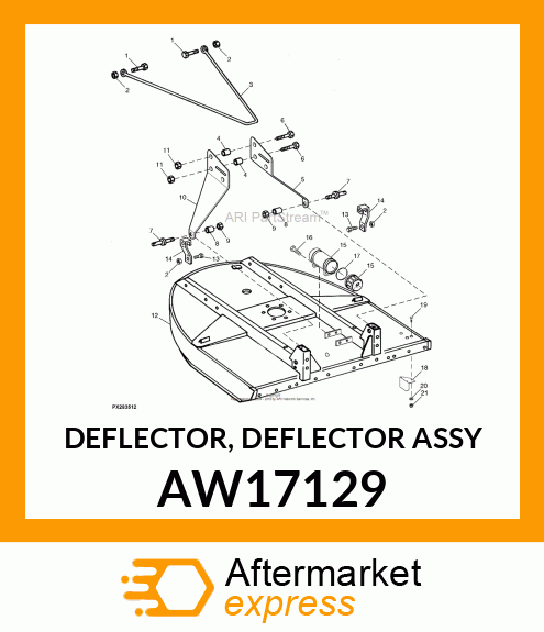 DEFLECTOR, DEFLECTOR ASSY AW17129