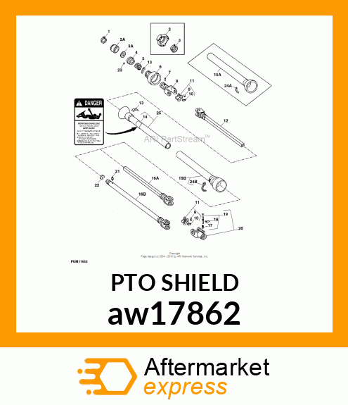 POWERSHAFT SHIELD W/BEARINGS aw17862