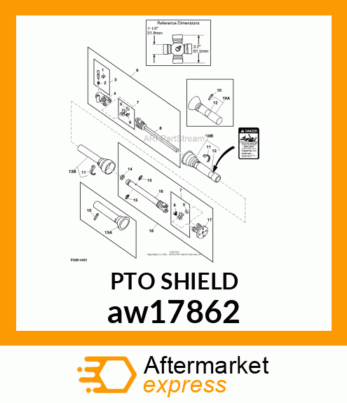 POWERSHAFT SHIELD W/BEARINGS aw17862