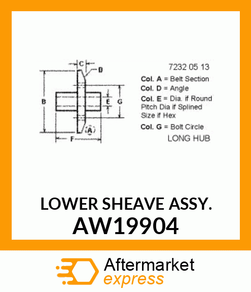 LOWER SHEAVE ASSY. AW19904