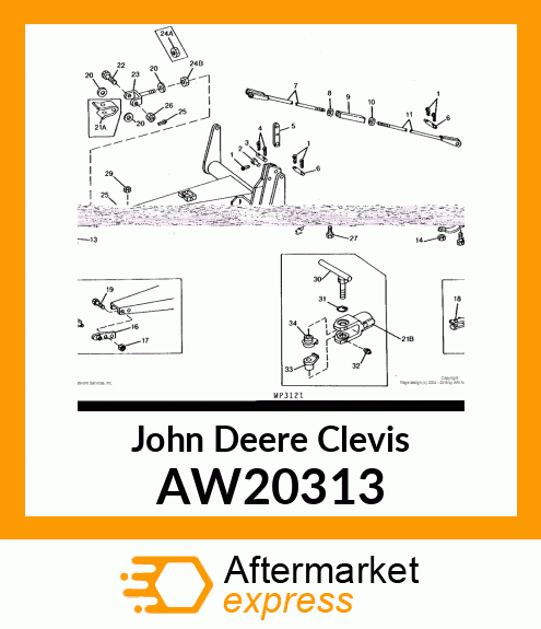 CLEVIS, CLEVIS WIDE ASSY. AW20313