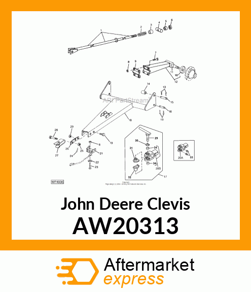 CLEVIS, CLEVIS WIDE ASSY. AW20313