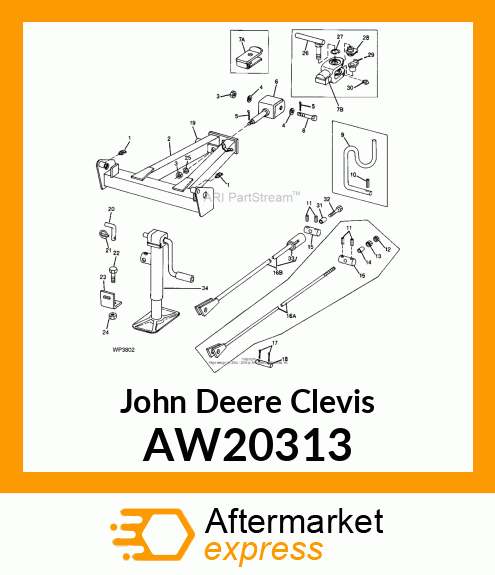 CLEVIS, CLEVIS WIDE ASSY. AW20313