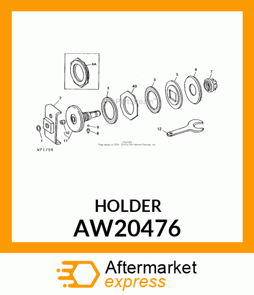 HOLDER, HOLDER BUSHING ASSY. AW20476