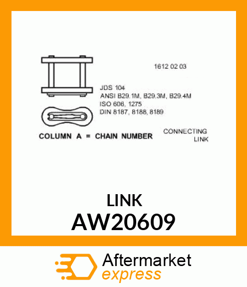 LINK, CONNECTOR CA 550 CHAIN AW20609